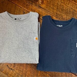 Carhartt Heather Gray and Dark Blue Tees